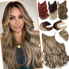 Long One Piece Invisible Wire In Hair Extensions THick Hidden Hairpiece As Human