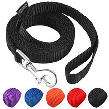 6 FT Puppy/Dog Leash, Strong and Durable Traditional Style 5/8 in x 6 ft Black
