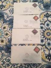 4 FDC uncacheted ready ro paint Gems Minerals