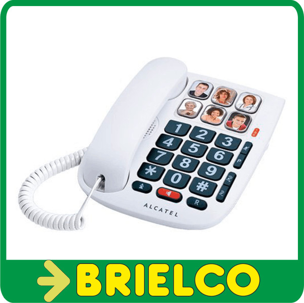 TELEFONO FIJO SOBREMESA PARED TECLAS GRANDES RELLAMADA MEMORIA BLANCO BD5359