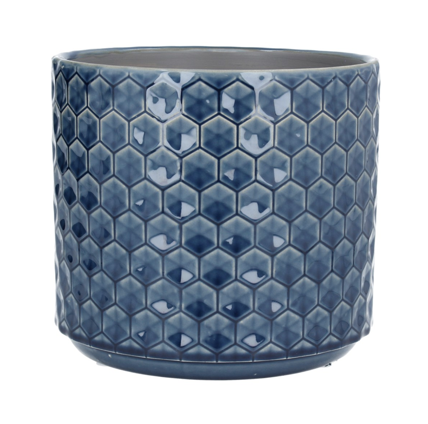 Navy Blue Ceramic Plant Pot Cover Planter, Gisela Graham 4