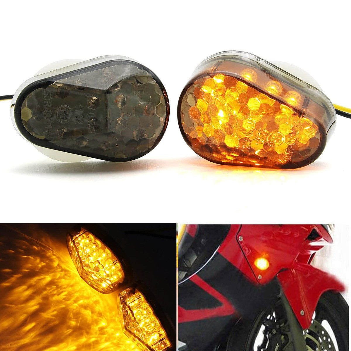 Led Front Turn Signal Light For Kawasaki ZX636 03-04 ZX12R 00-05