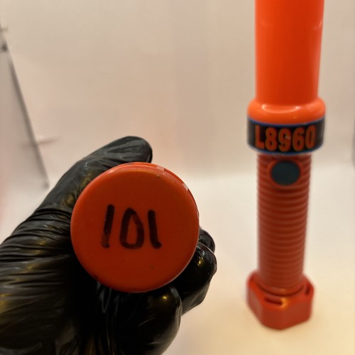 2 Orange On/Off Flashing Safety Wand HD Anti-Roll BaseCE CertifiedAviation Works - Picture 6 of 9