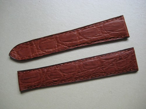 GENUINE Cartier TANK WATCH STRAP BAND BROWN MAT ALLIGATOR LEATHER 19 x 16 mm - Picture 2 of 10