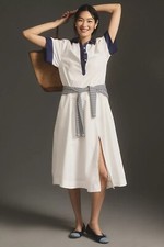 NWT Size LP - Maeve Short-Sleeve Midi Shirt Dress