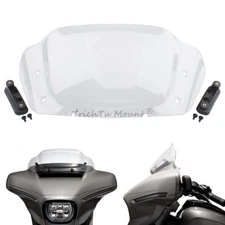 Clear 10" Fairing Windshield Windscreen w/ Bracket For Harley CVO Street Glide