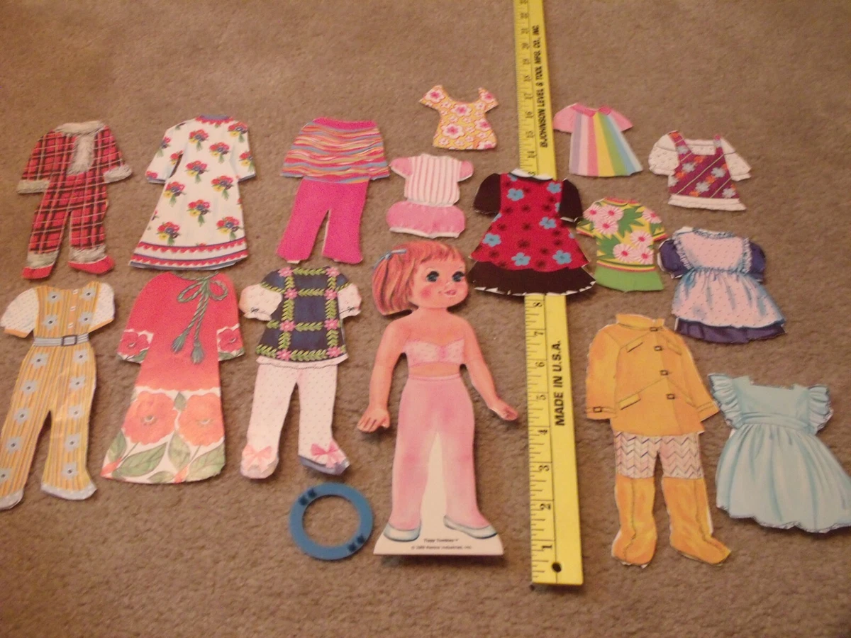 1969 VINTAGE TIPPY TUMBLES PAPER DOLL SET WITH SEVERAL CLOTHES AND