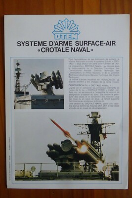 DTEN DOKUMENT WAFFENSYSTEM OBERFLÄCHE KROTALE LUFT MARINE THOMSON-CSF MATRA