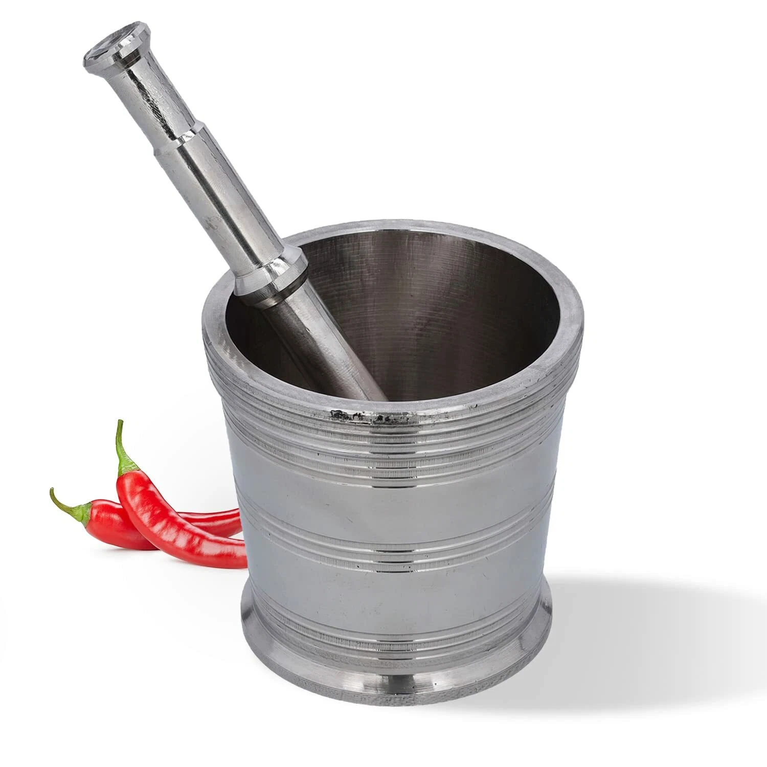 Stainless Steel Spice Grinder Sturdy Pestle & Mortar Herbs Spices Crusher 5’’