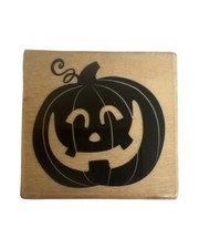 Craft Smart Jack-O-Lantern Pumpkin Halloween Wooden Rubber Stamp