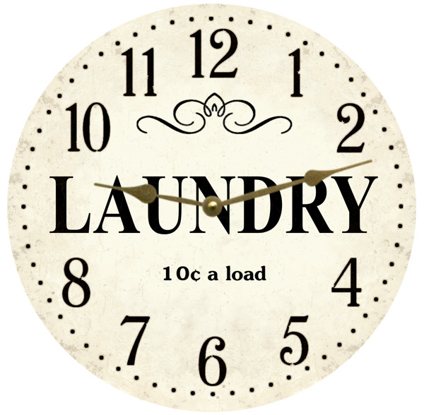 Laundry Clock- Laundry Room Clock
