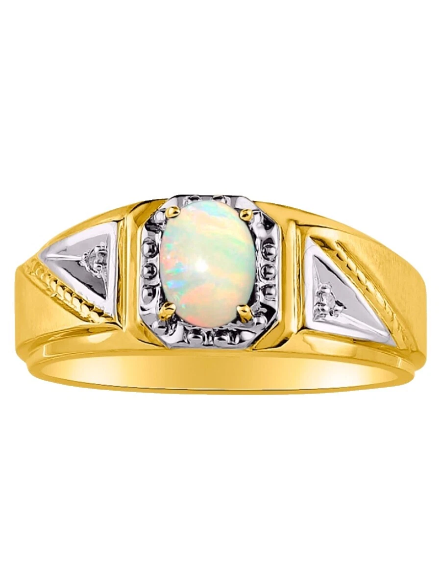 Opal Yellow Gold Rings for Men