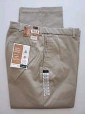 NEW 70 HAGGAR Look Sharp Khaki Non Iron Classic Fit Pants 40 x30 Flex Waistband