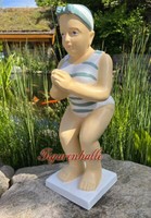 Schwimmerin Frau Bade Pool Gartenteich Figur Statue Skulptur Garten Deko Teich