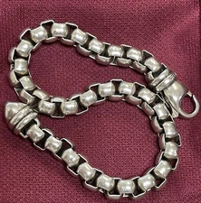 DAVID YURMAN 925 STERLING SILVER BOX CHAIN BRACELET 7mm 8.5” LONG