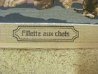 Painted Needlepoint Canvas SEG de Paris CAT GIRL 14.5” x 20” Tapestry Charming — photo 8