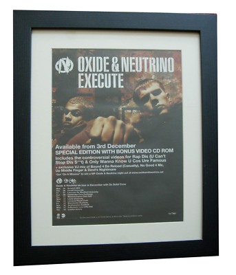 OXIDE & NEUTRINO+Execute+TOUR+POSTER+AD+ORIGINAL 2001+FRAMED+EXPRESS GLOBAL SHIP