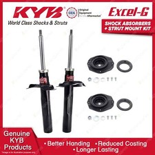 Pair Front KYB Shock Absorbers + Strut Mount Kit for Citroen Berlingo Van 02-10