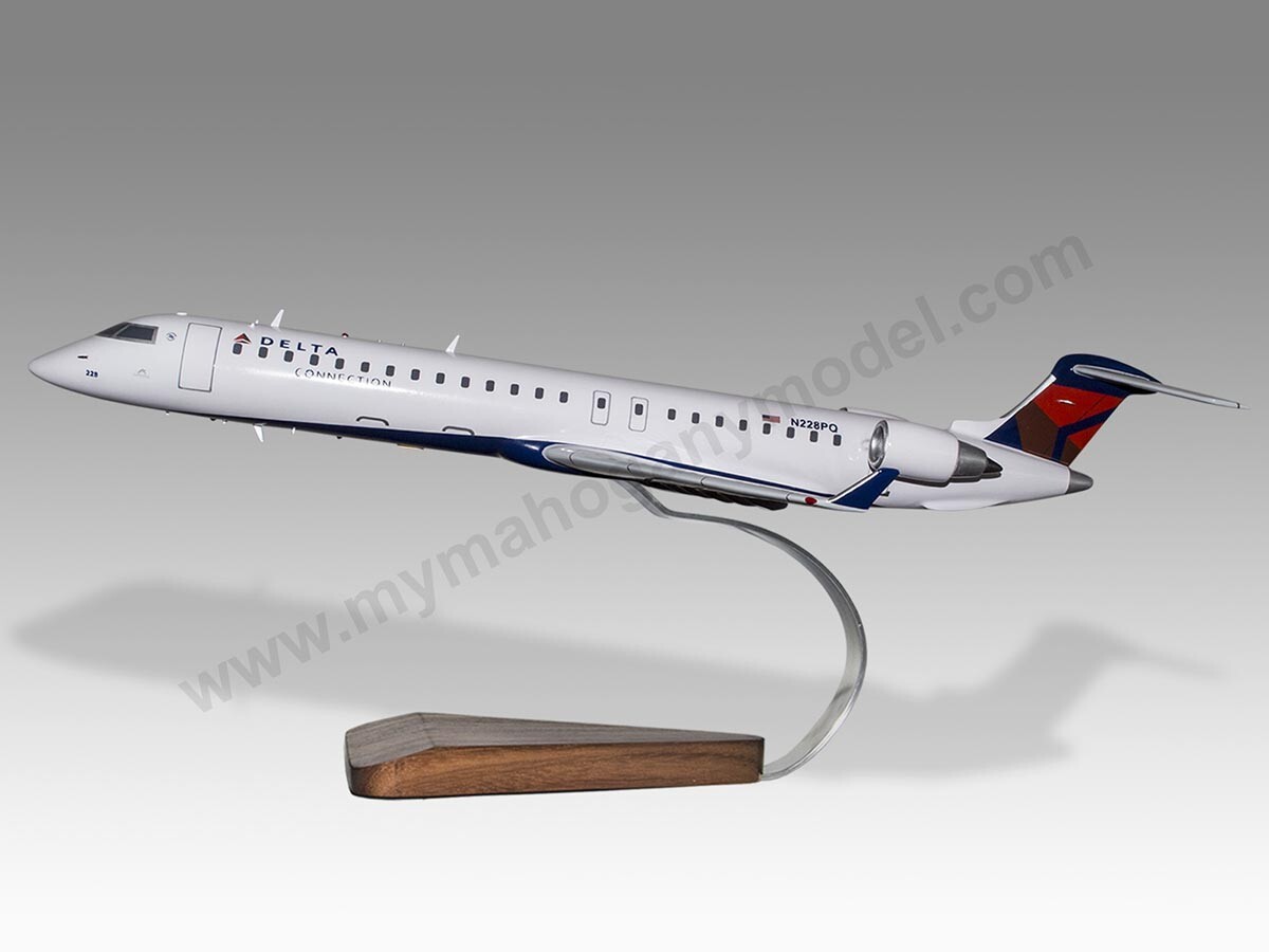 Bombardier CRJ 900LR Delta Connection Desk Wood Airplane Model