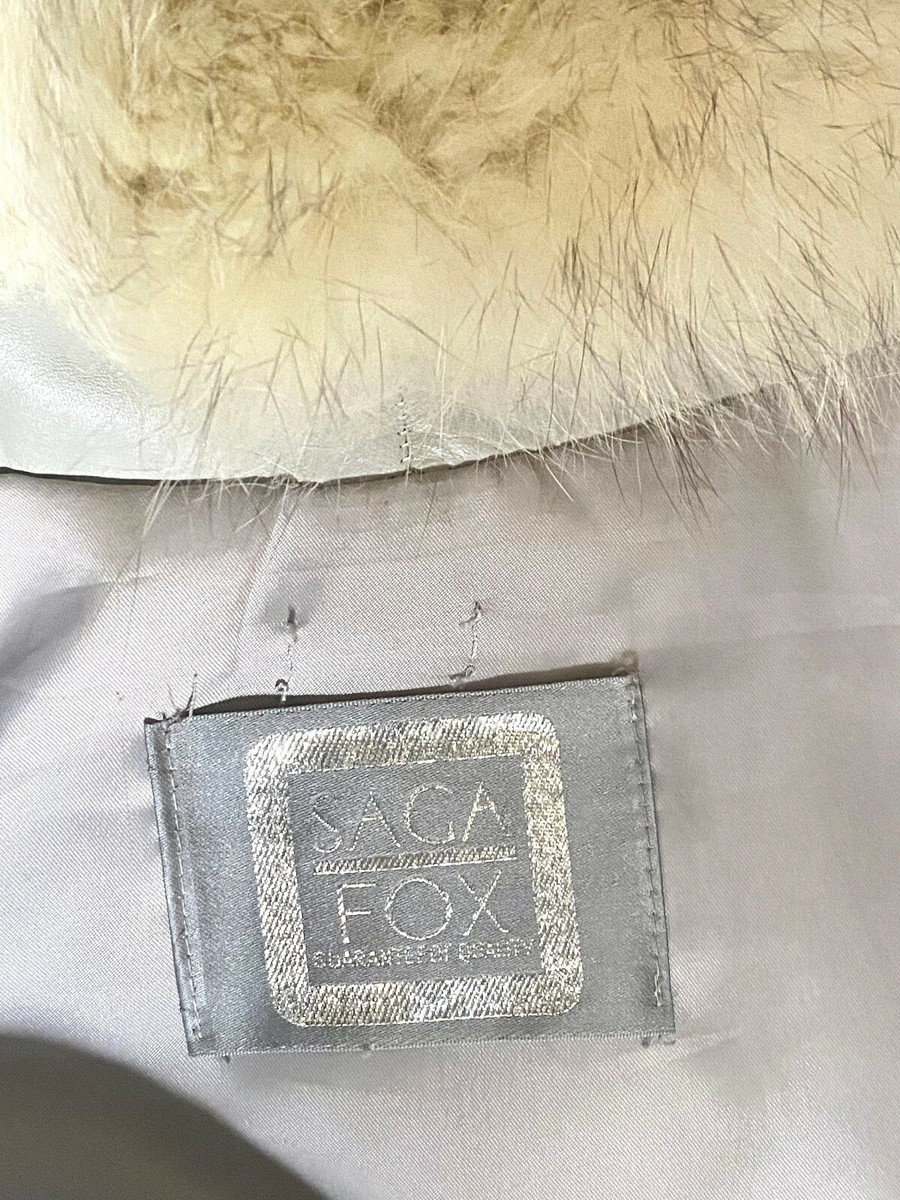 Boléro Manteau Fourrure Renard Vintage SAGA - Blanc Ivoire Pour Mariage Ou Soirée Glamour