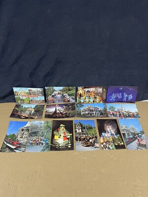 Vintage Disneyland 14 Postcards Walt Disney Classic Bear Train Monorail Castle