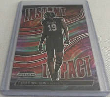 2023 Prizm Draft Football Tyree Wilson Texas Tech Red Cracked Ice RC insert II24