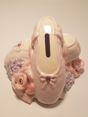 Ballet Slipper Floral Handpainted Porcelain/Ceramic Bank by RUSS - Picture 8 of 8