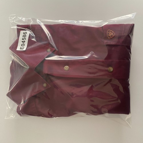 Ariat Button Down Shirt Mens Small Burgundy Long Sleeve Cotton - Picture 11 of 11