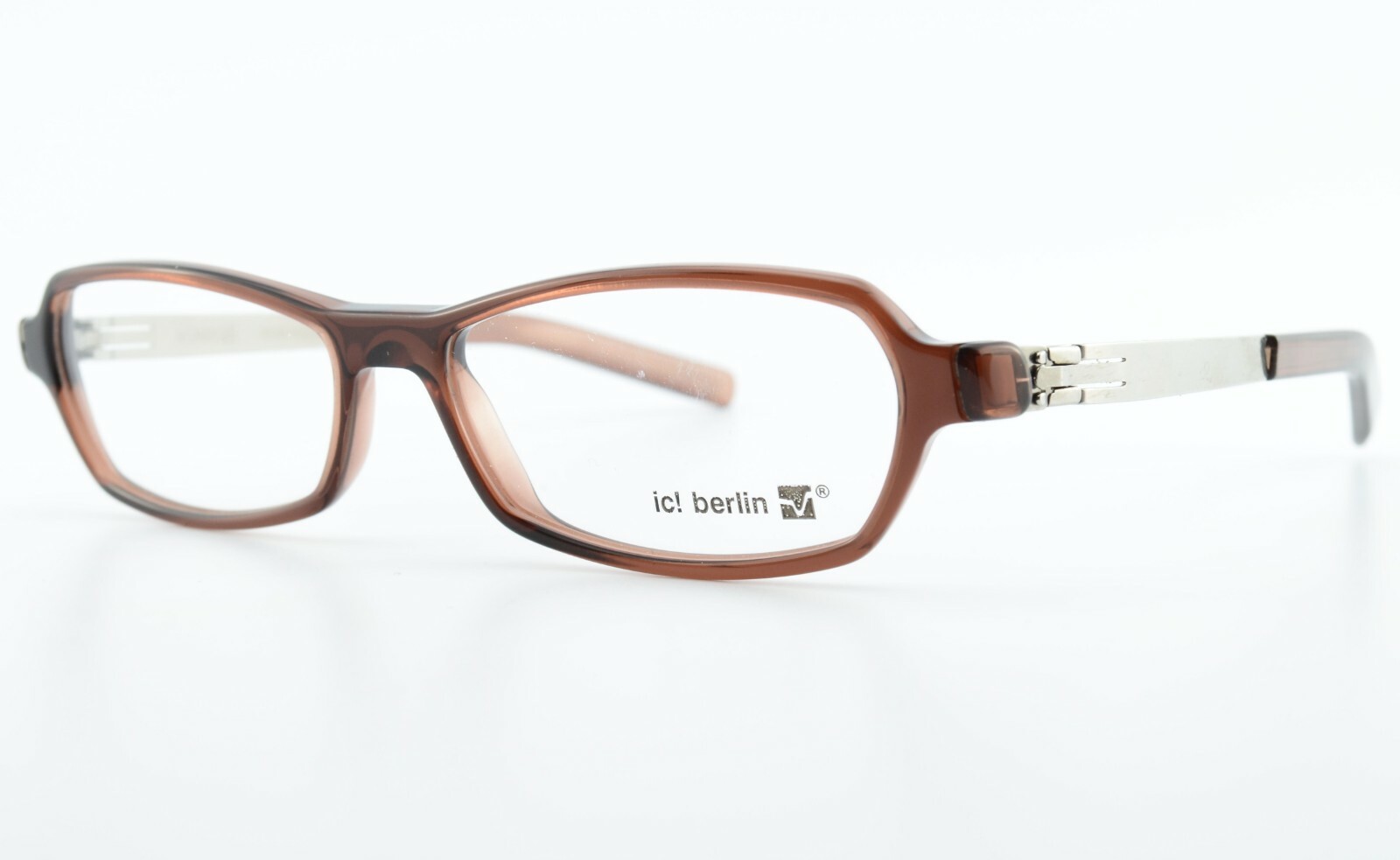 IC! BERLIN Brille, Модель Bertholde, запатентованные квадратные очки коричнево-серебристого цвета c2006