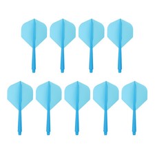 9Pcs 2BA Plastic Integrated Dart Shaft and Flights Standard Shape, Blue