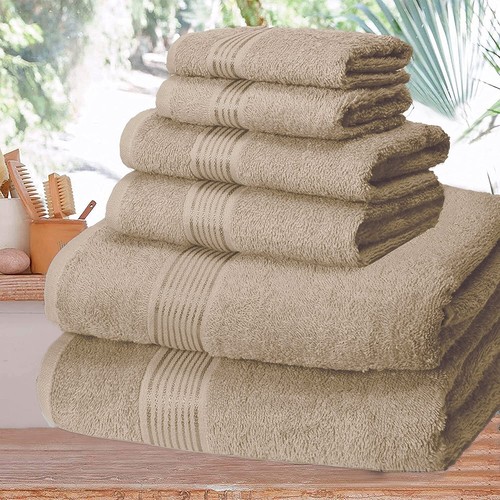 6 Pack Ultra Soft Cotton Towel Set Ideal for Everyday use Compact Lightweight - Picture 35 of 158