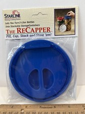 The ReCapper Lid Turns 2-Liter Bottles Into Containers, NOS, 1998 Blue
