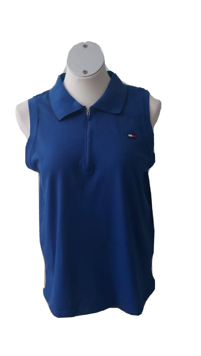 Tommy Hilfiger Ladies Blue Sleeveless Polo Shirt Size M Xl Uk 14 16 18 Nwt  | Ebay
