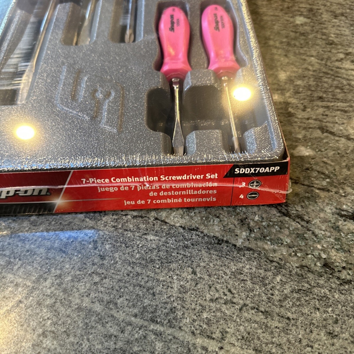 Snap-on sddx70app 7 pc Combination screwdriver set hard grip pearl