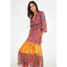 NWT. $300 FARM RIO Floral Sparkle Mixed Print Dress Sz S