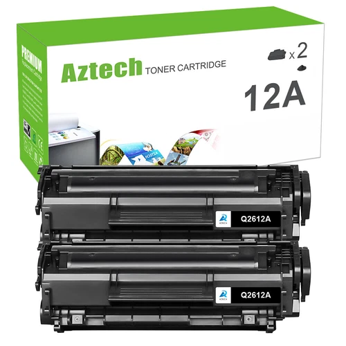 2 PACK Q2612A Toner Cartridge for HP 12A LaserJet 1020 1022 1018 1012 M1319 3050