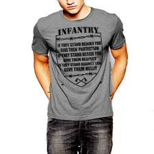 Military T-Shirt Army Navy Machine Gunner Sniper Paratrooper Infantry