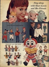 1963 PAPER AD COLOR Shari Lewis Lambchops Marionettes Ventriloquist Sewmaster
