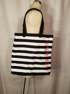 striped canvas tote