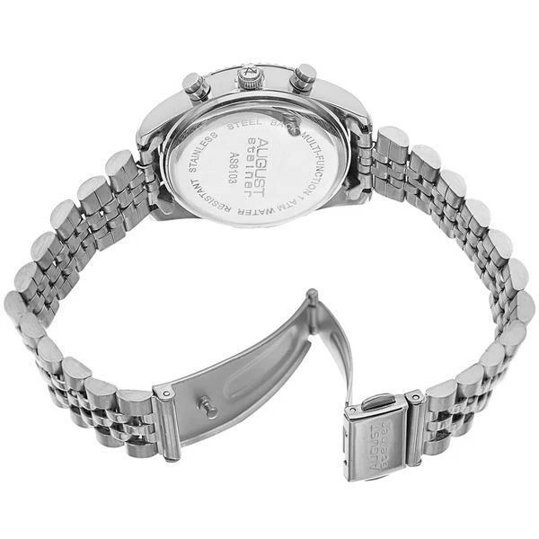 August Steiner AS8103SS Quarzo Svizzero Giorno Data Gmt Argento Donna Orologio - Immagine 3 di 4
