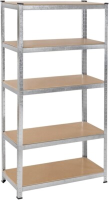 tectake 401460 workshop shelving unit 750x300x1800mm 5 levels 70kg per shelf