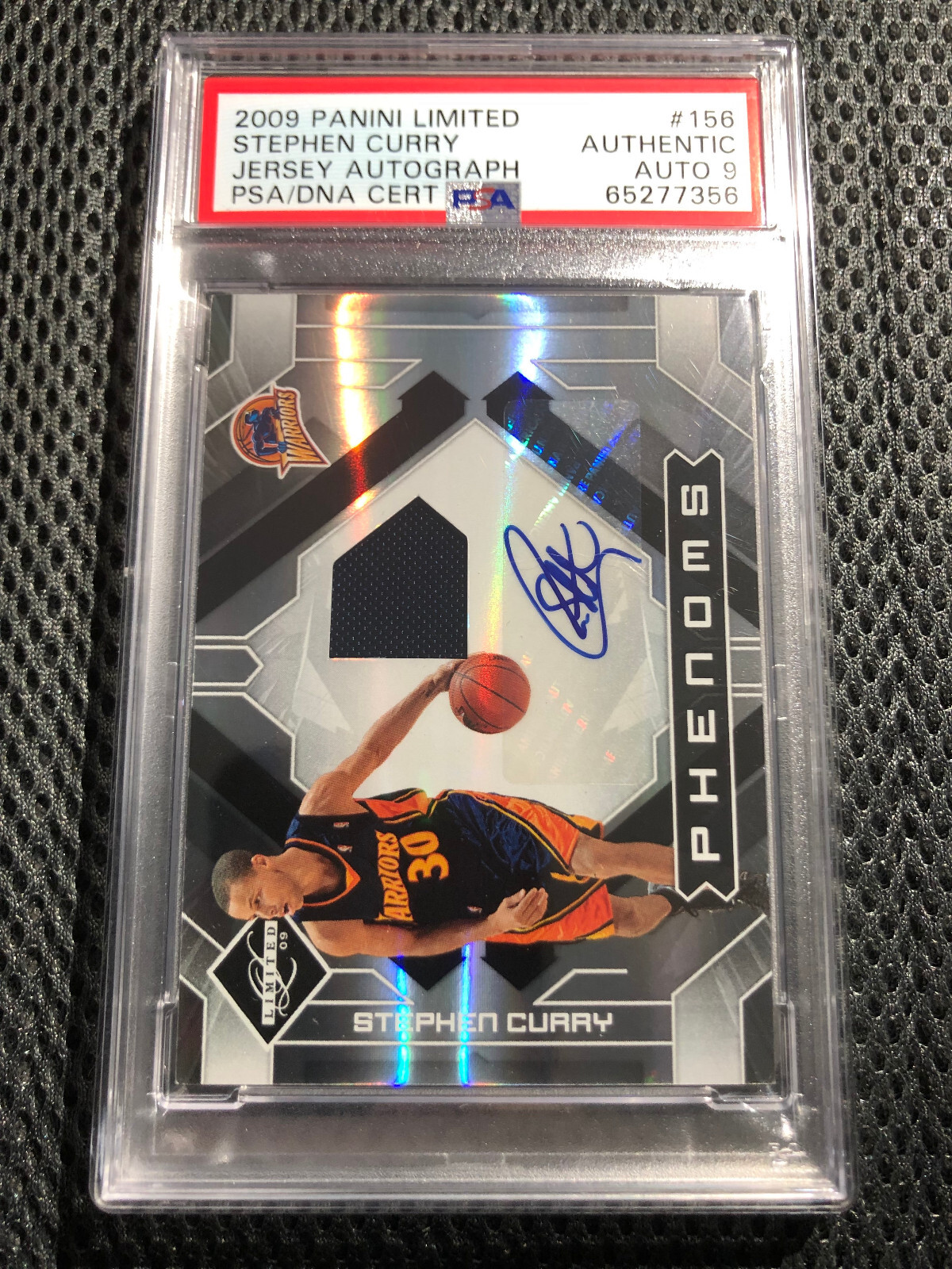 2009 PANINI LIMITED #156 STEPHEN CURRY RC ROOKIE JERSEY AUTO PSA 9 view 2