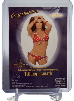 TIFFANY GRANATH BENCHWARMER BENCH WARMER AUTOGRAPH AUTO CARD 4 OF