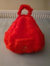 Red furry mini bean bag