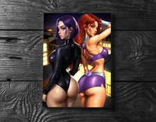 Sexy Raven & Starfire Teen Titans DC Universe Comics Poster Print - No Frame