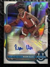 2021-22 Bowman University Chrome Prospect 1st Silver Refractor Auto Keon Ellis
