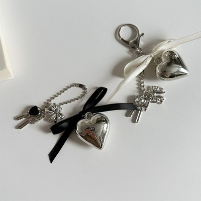 Modularer Anhänger Schlüsselanhänger Silber Herz Keychain hohler Bilderrahmen