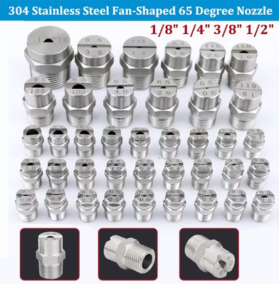 #ad High Pressure Washer Spray Fan Nozzle 1 4quot; 1 8quot; 1 2quot; 3 8quot;Screw Type 65 Degree $17.72