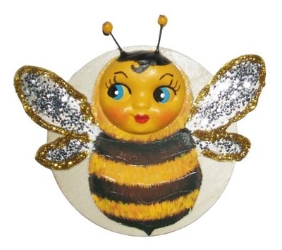 ANTHROPOMORPHIC BEE BUG Ornament Wall PIXIE Figurine Vintage Kitsch Style
