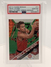 2019 PANINI MOSAIC BASKETBALL #11 TRAE YOUNG PSA 8 WILL TO WIN NBA GREEN MOSAIC
